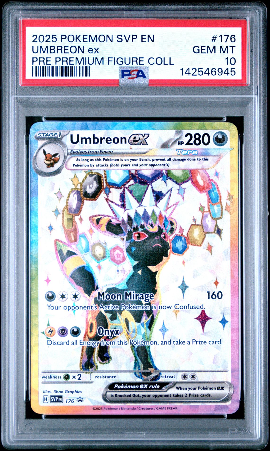 2025 Pokemon Svp En-Sv Black Star Promo Umbreon Ex #176 (Pre Premium Figure Coll) Gem Mt 10 front