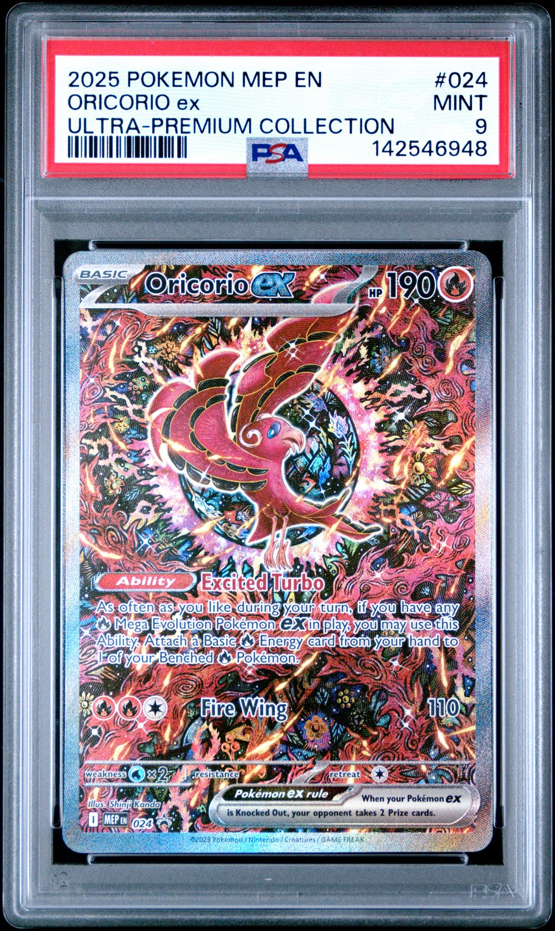 2025 Pokemon Mep En-Me Black Star Promo Oricorio Ex #024 (Ultra-Premium Collection) Mint 9 front