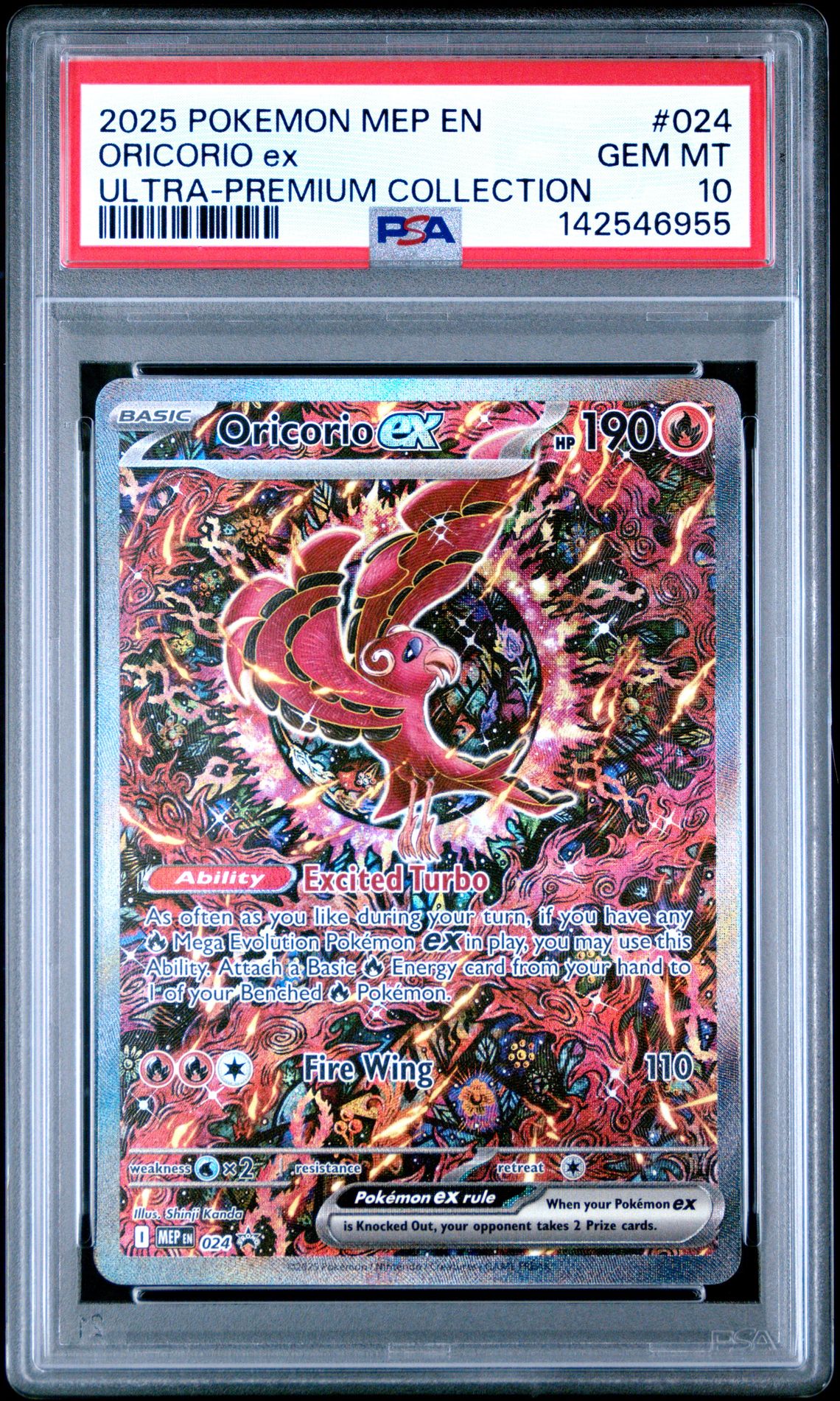 2025 Pokemon Mep En-Me Black Star Promo Oricorio Ex #024 (Ultra-Premium Collection) Gem Mt 10 front