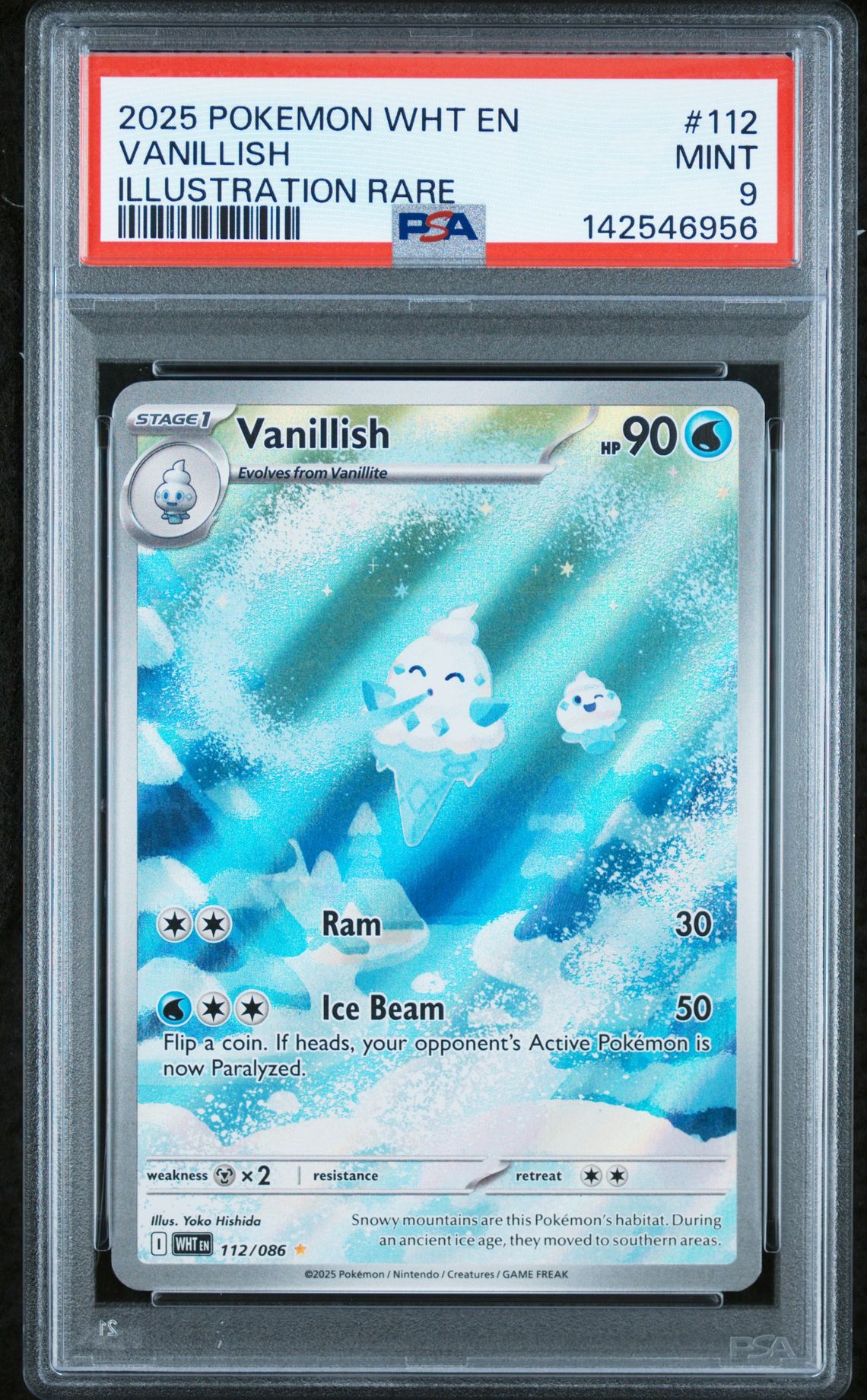 2025 Pokemon Wht En-White Flare Vanillish #112 (Illustration Rare) Mint 9 front