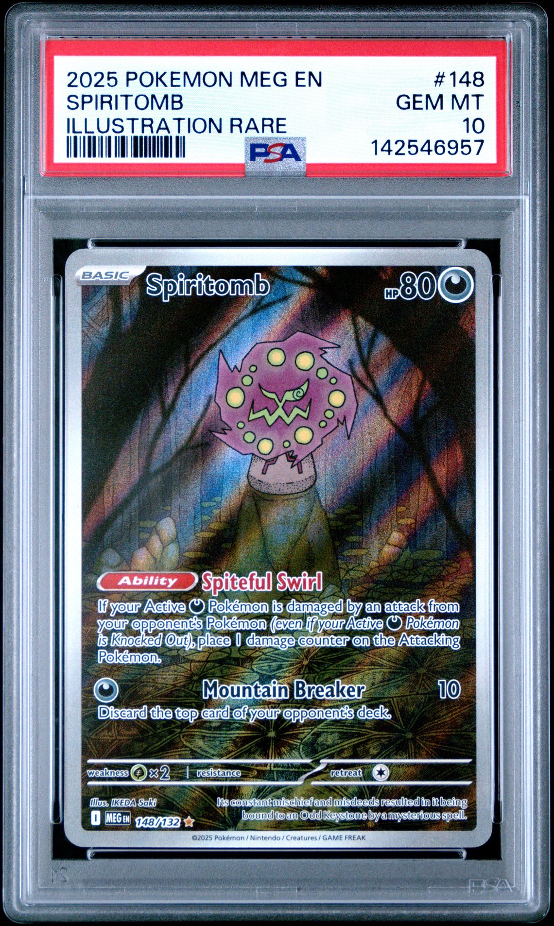2025 Pokemon Meg En-Mega Evolution Spiritomb #148 (Illustration Rare) Gem Mt 10 front