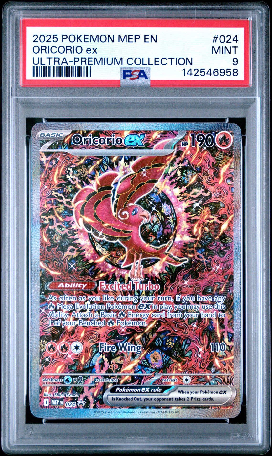 2025 Pokemon Mep En-Me Black Star Promo Oricorio Ex #024 (Ultra-Premium Collection) Mint 9 front