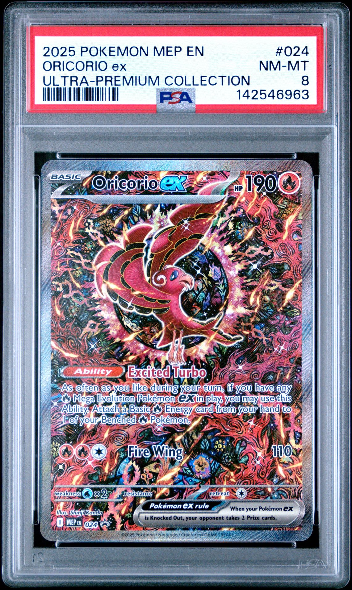 2025 Pokemon Mep En-Me Black Star Promo Oricorio Ex #024 (Ultra-Premium Collection) Nm-Mt 8 front