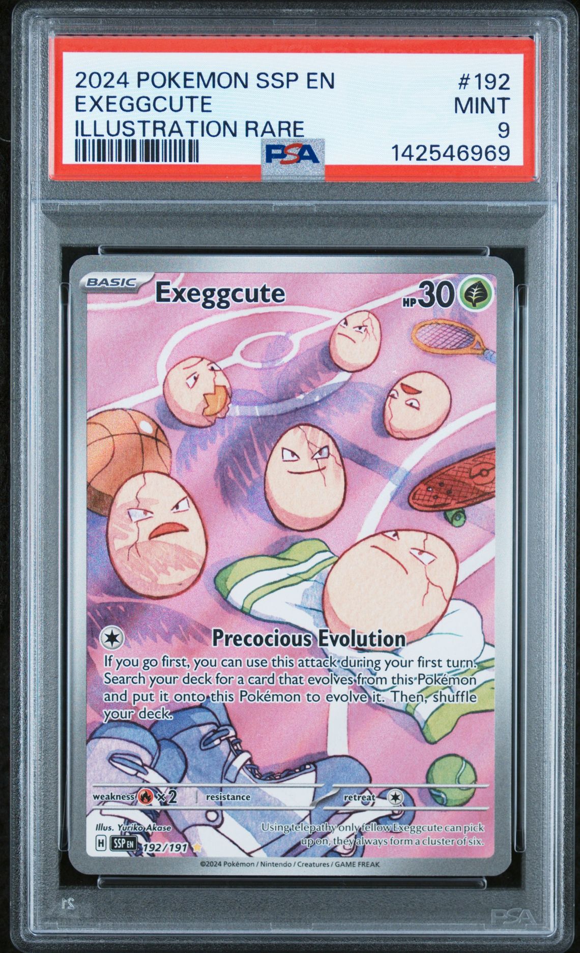 2024 Pokemon Ssp En-Surging Sparks Exeggcute #192 (Illustration Rare) Mint 9 front