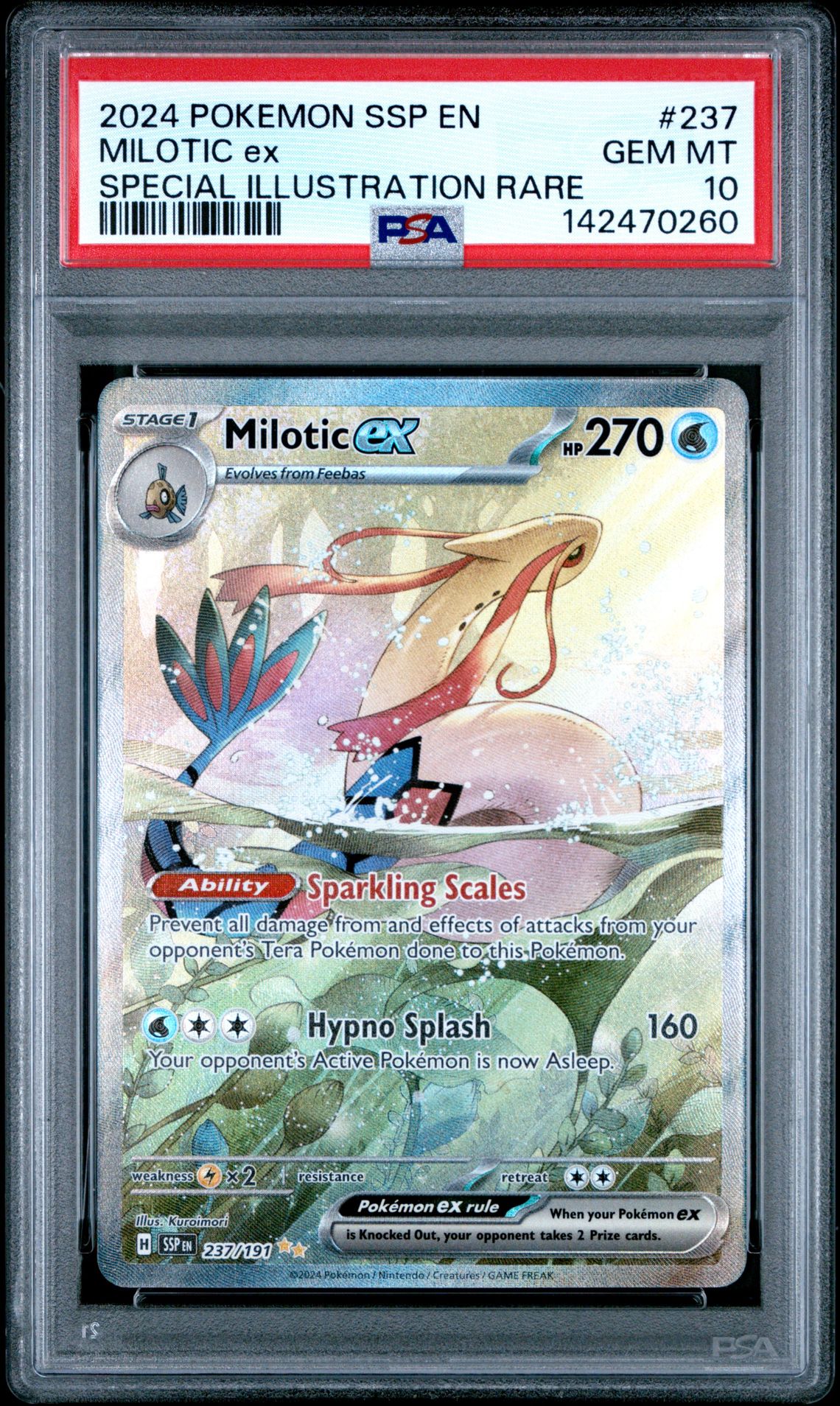 2024 Pokemon Ssp En-Surging Sparks Milotic Ex #237 (Special Illustration Rare) Gem Mt 10 front