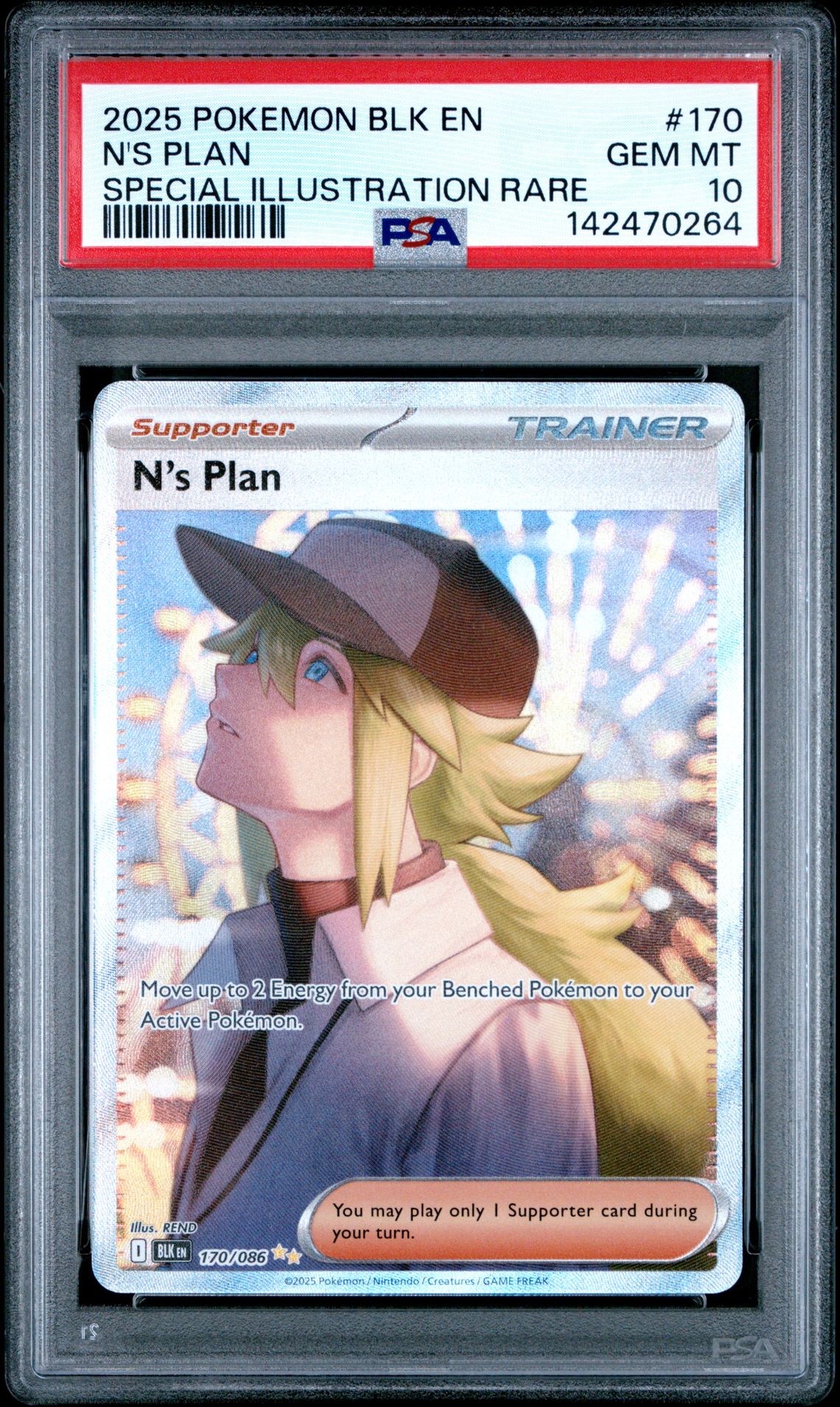 2025 Pokemon Blk En-Black Bolt N's Plan #170 (Special Illustration Rare) Gem Mt 10 front