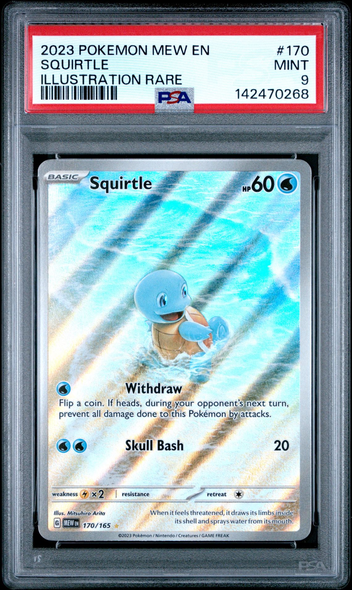 2023 Pokemon Mew En-151 Squirtle #170 (Illustration Rare) Mint 9 front
