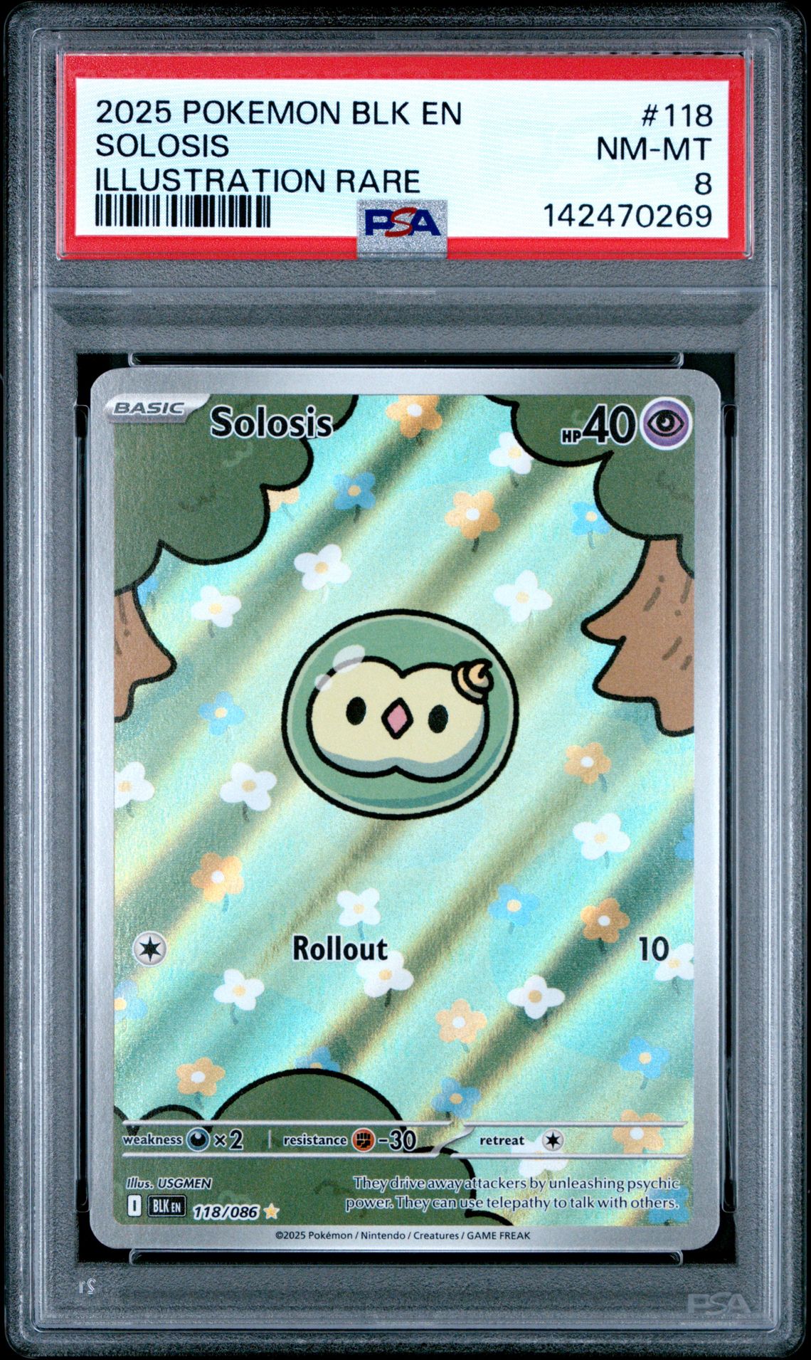 2025 Pokemon Blk En-Black Bolt Solosis #118 (Illustration Rare) Nm-Mt 8 front