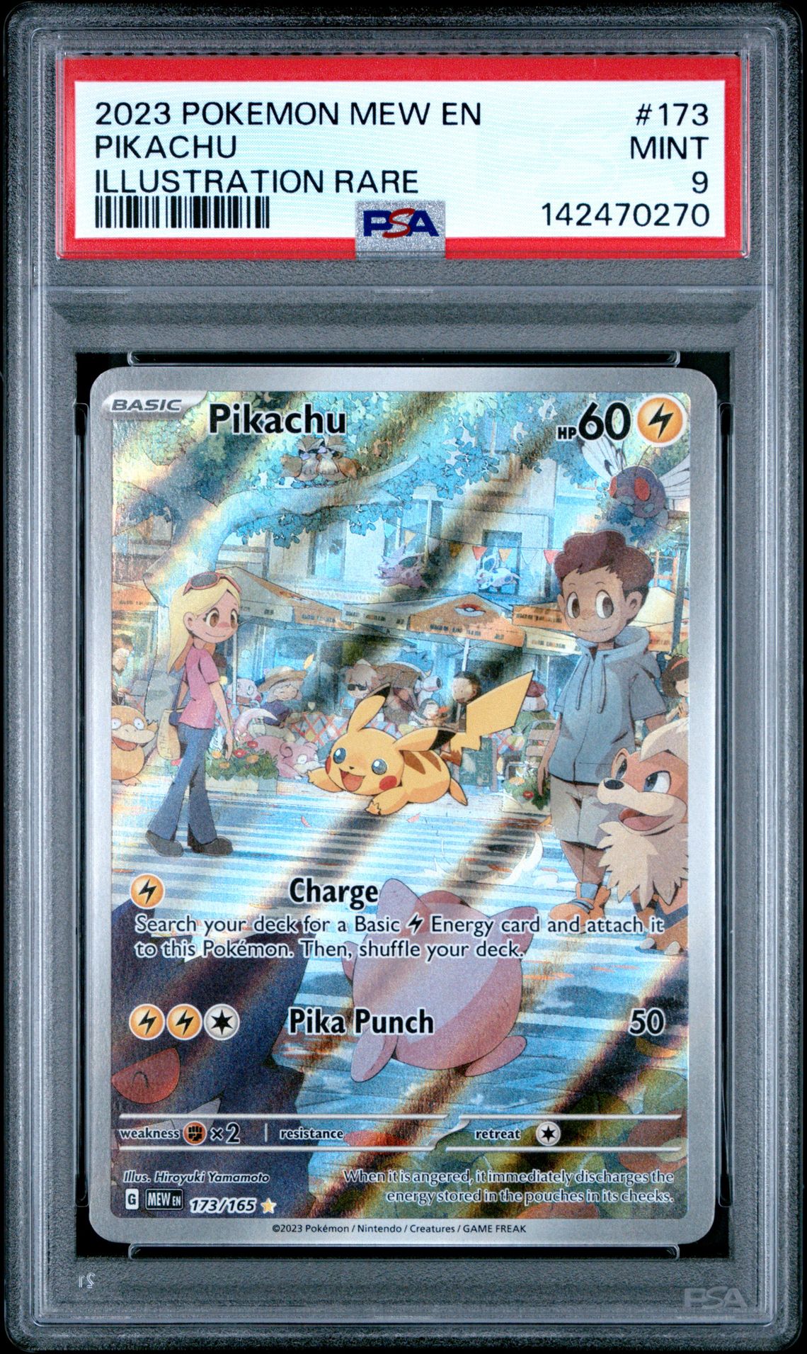 2023 Pokemon Mew En-151 Pikachu #173 (Illustration Rare) Mint 9 front