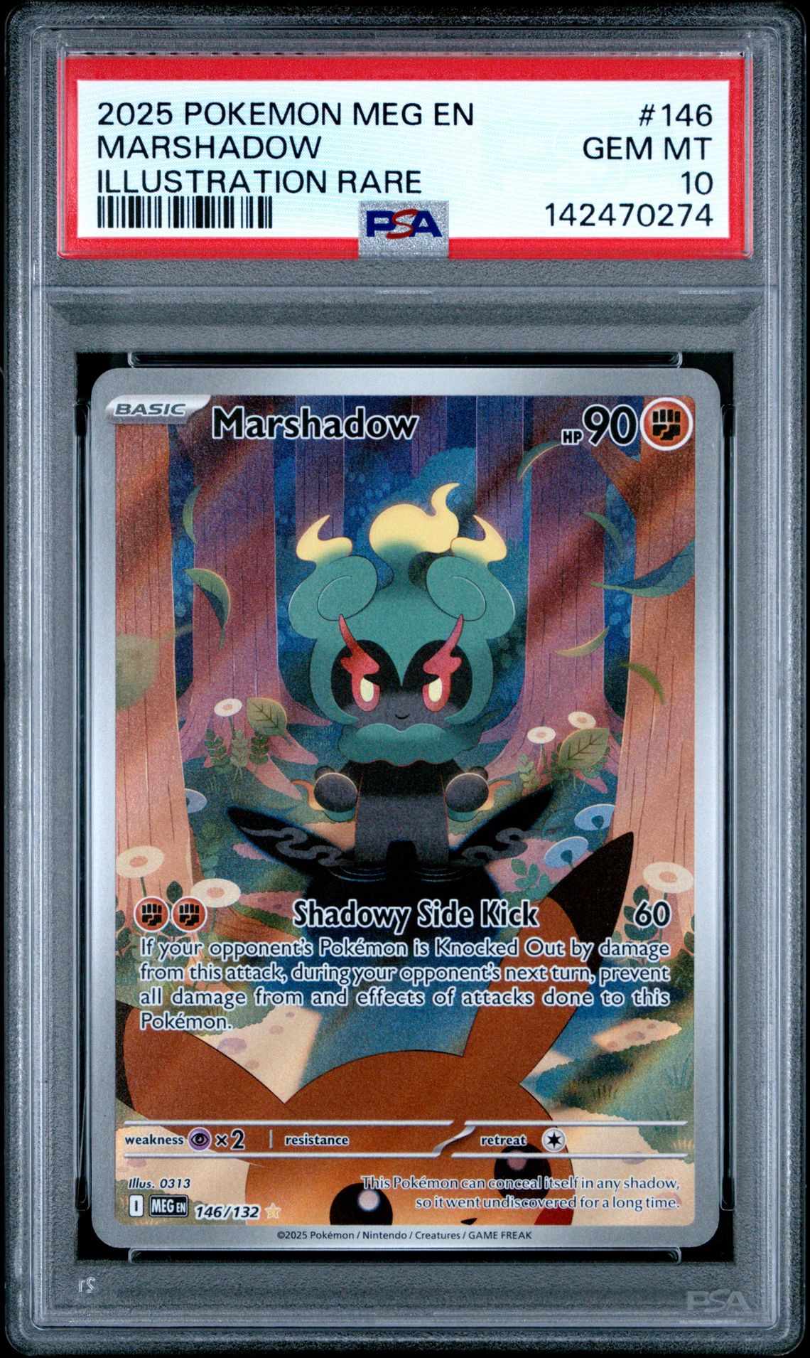 2025 Pokemon Meg En-Mega Evolution Marshadow #146 (Illustration Rare) Gem Mt 10 front