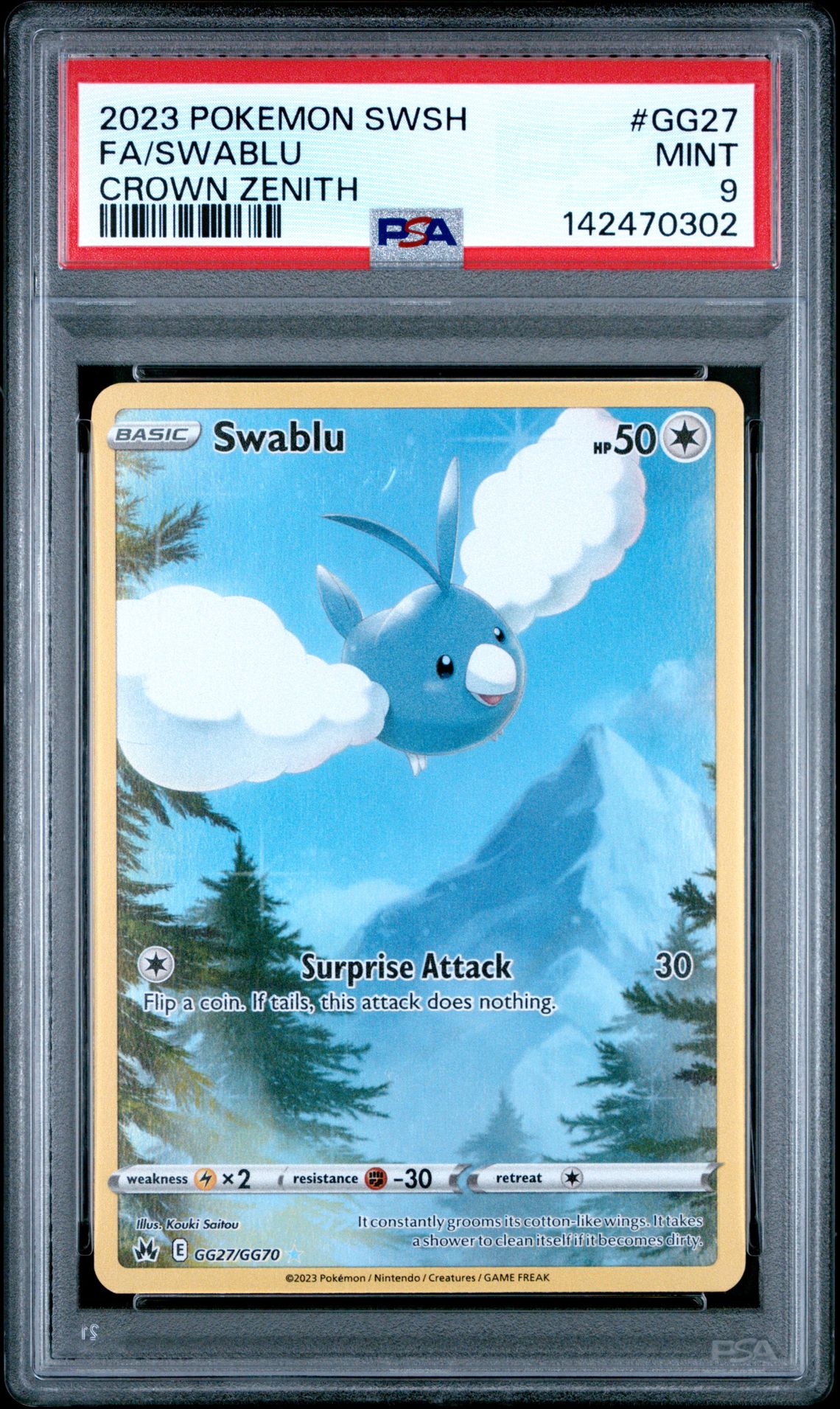 2023 Pokemon Sword And Shield Crown Zenith Fa/Swablu #Gg27 (Crown Zenith) Mint 9 front