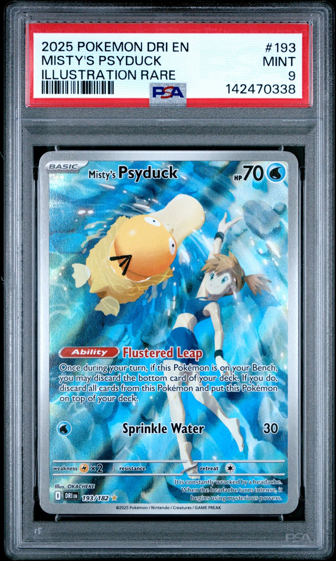 2025 Pokemon Dri En-Destined Rivals Misty's Psyduck #193 (Illustration Rare) Mint 9 front