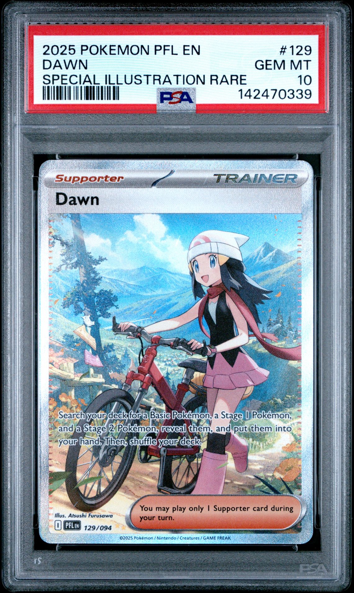 2025 Pokemon Pfl En-Phantasmal Flames Dawn #129 (Special Illustration Rare) Gem Mt 10 front