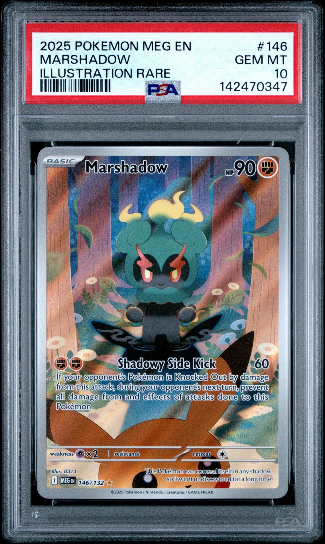 2025 Pokemon Meg En-Mega Evolution Marshadow #146 (Illustration Rare) Gem Mt 10 front