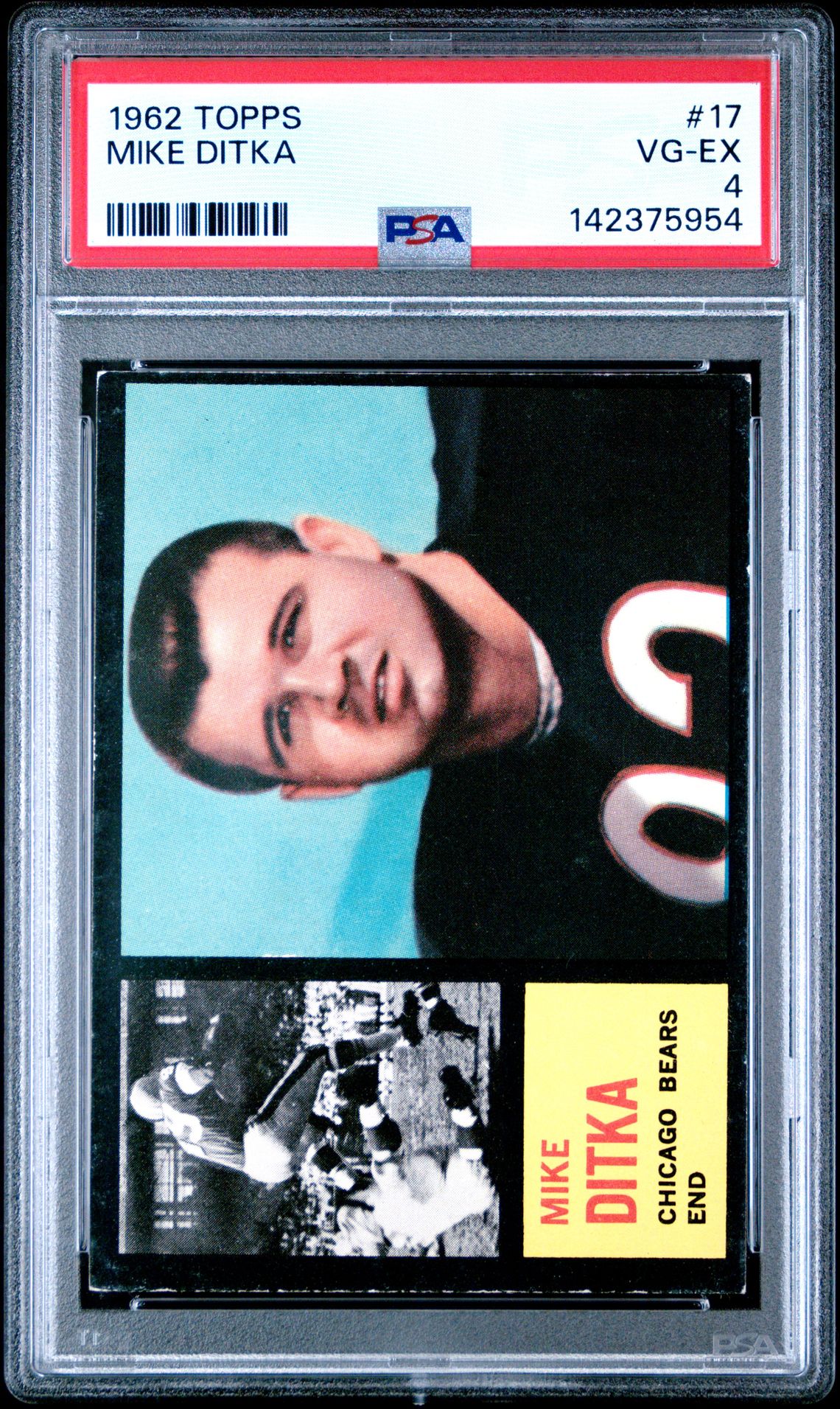 1962 Topps Mike Ditka #17 Vg-Ex 4 front
