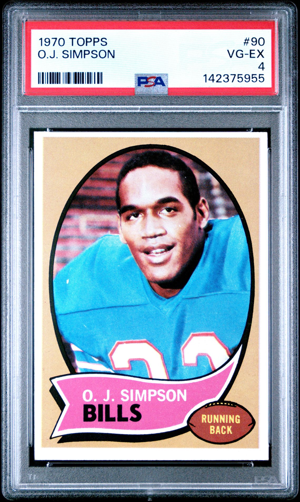 1970 Topps O.j. Simpson #90 Vg-Ex 4 front