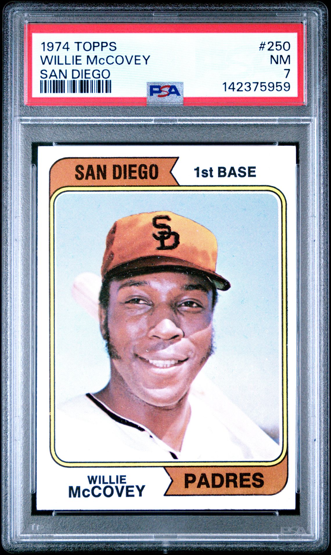 1974 Topps Willie Mccovey #250 (San Diego) Nm 7 front