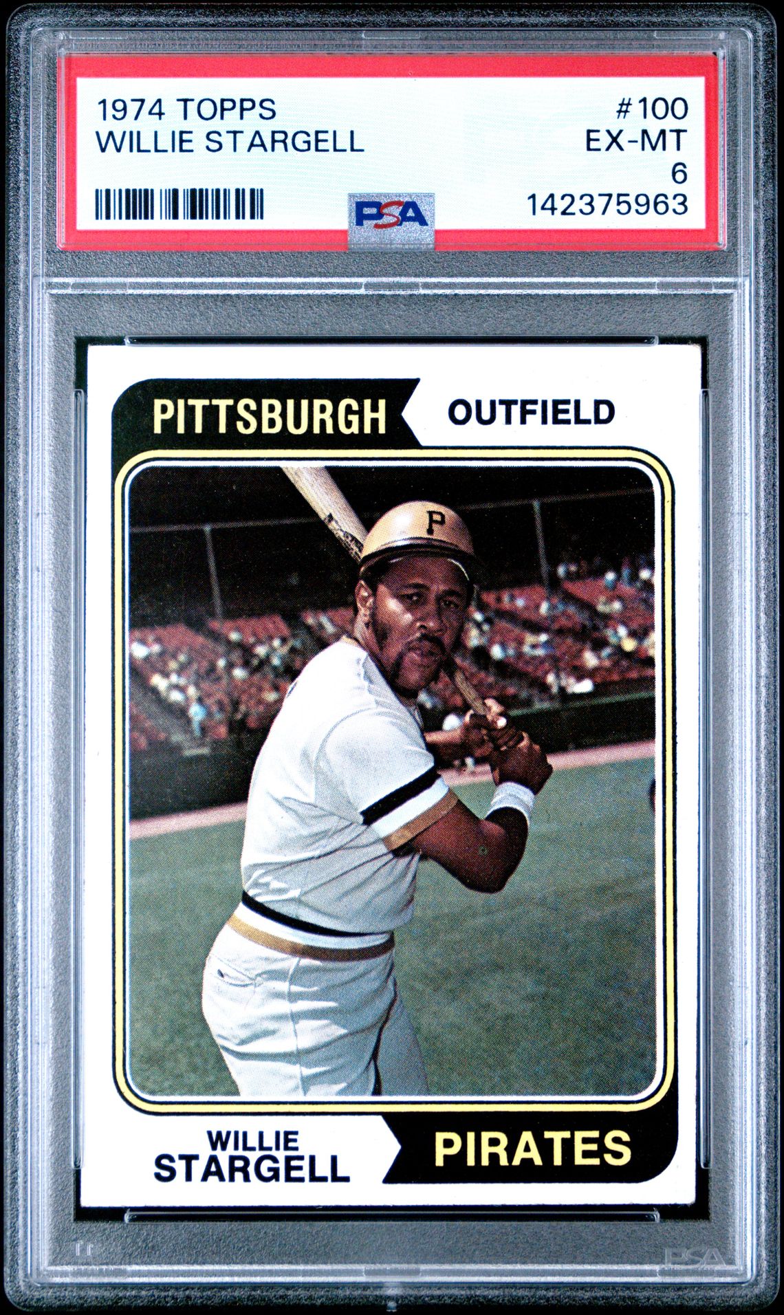 1974 Topps Willie Stargell #100 Ex-Mt 6 front