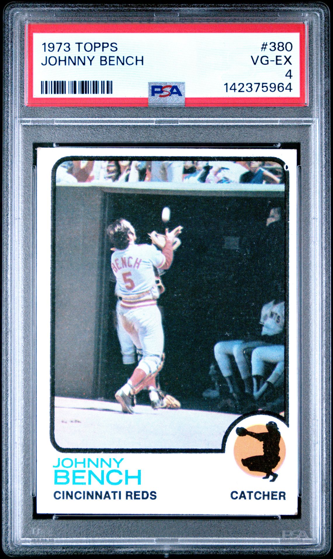 1973 Topps Johnny Bench #380 Vg-Ex 4 front