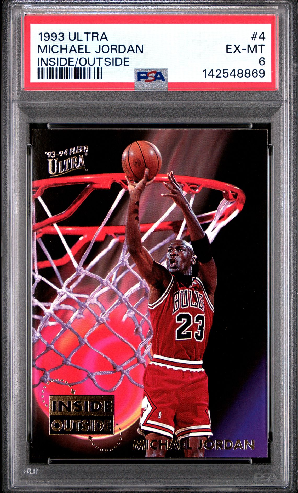 1993 Ultra Inside/Outside Michael Jordan #4 (Inside/Outside) Ex-Mt 6 front