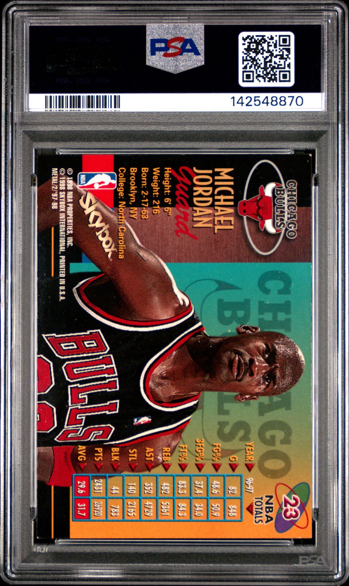 1997 Metal Universe Championship Michael Jordan #23 (Championship) Ex 5 back