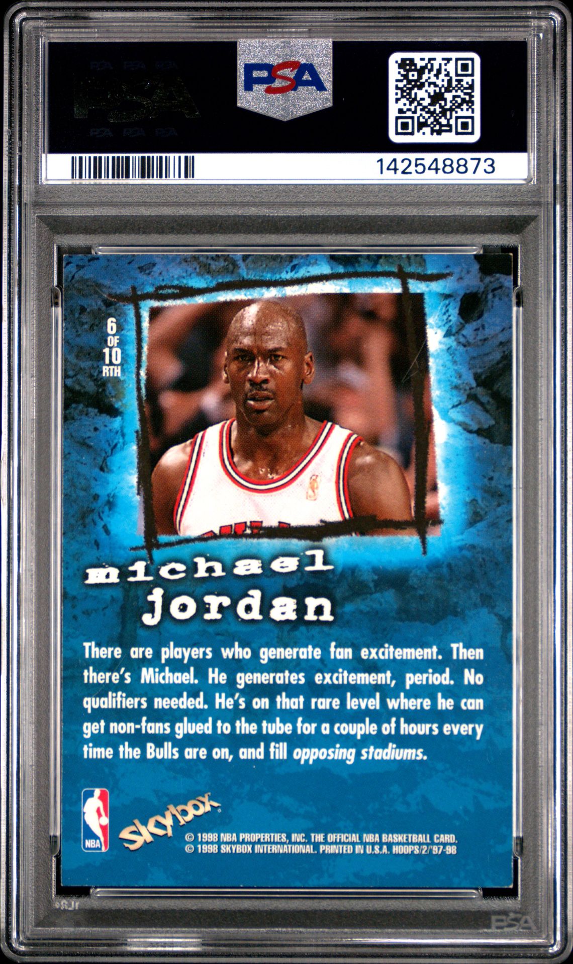 1997 Hoops Rock The House Michael Jordan #6 (Rock The House) Ex 5 back