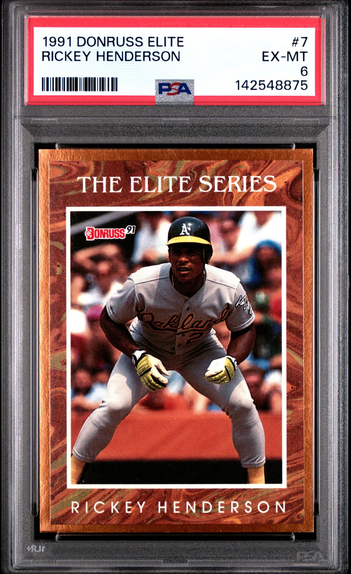 1991 Donruss Elite Rickey Henderson #7 Ex-Mt 6 front