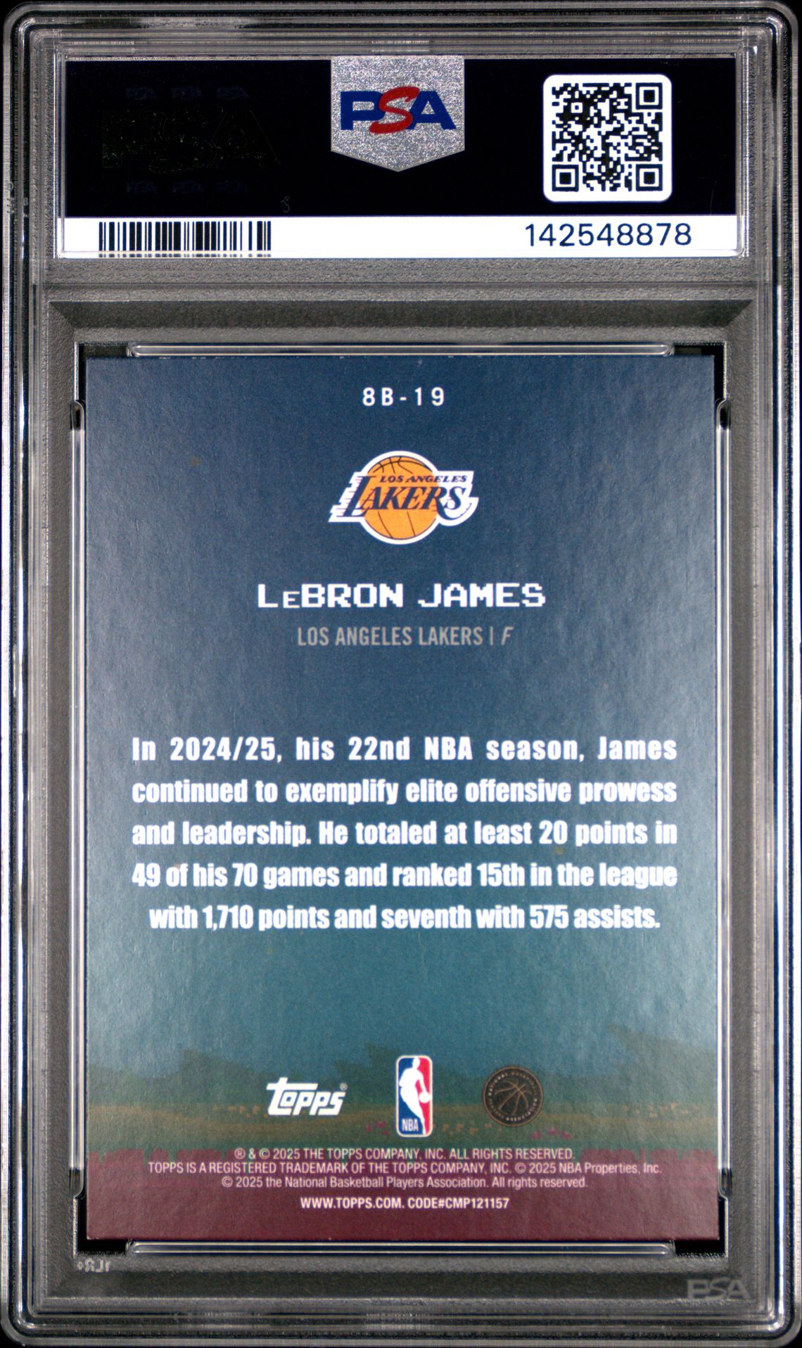 2025 Topps 8 Bit Ballers Lebron James #8B-19 Nm-Mt 8 back