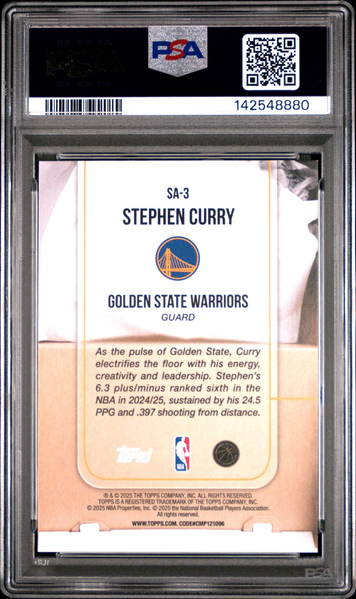 2025 Topps Sole Ambition Stephen Curry #Sa-3 Gem Mt 10 back