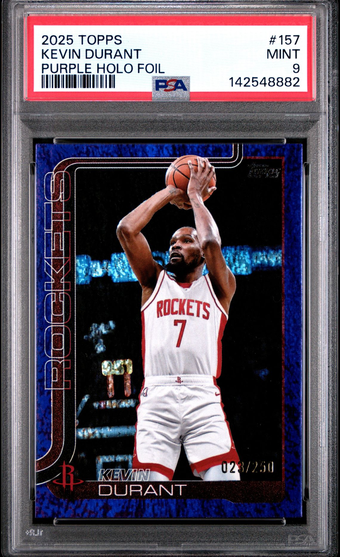 2025 Topps Kevin Durant #157 (Purple Holo Foil) Mint 9 front