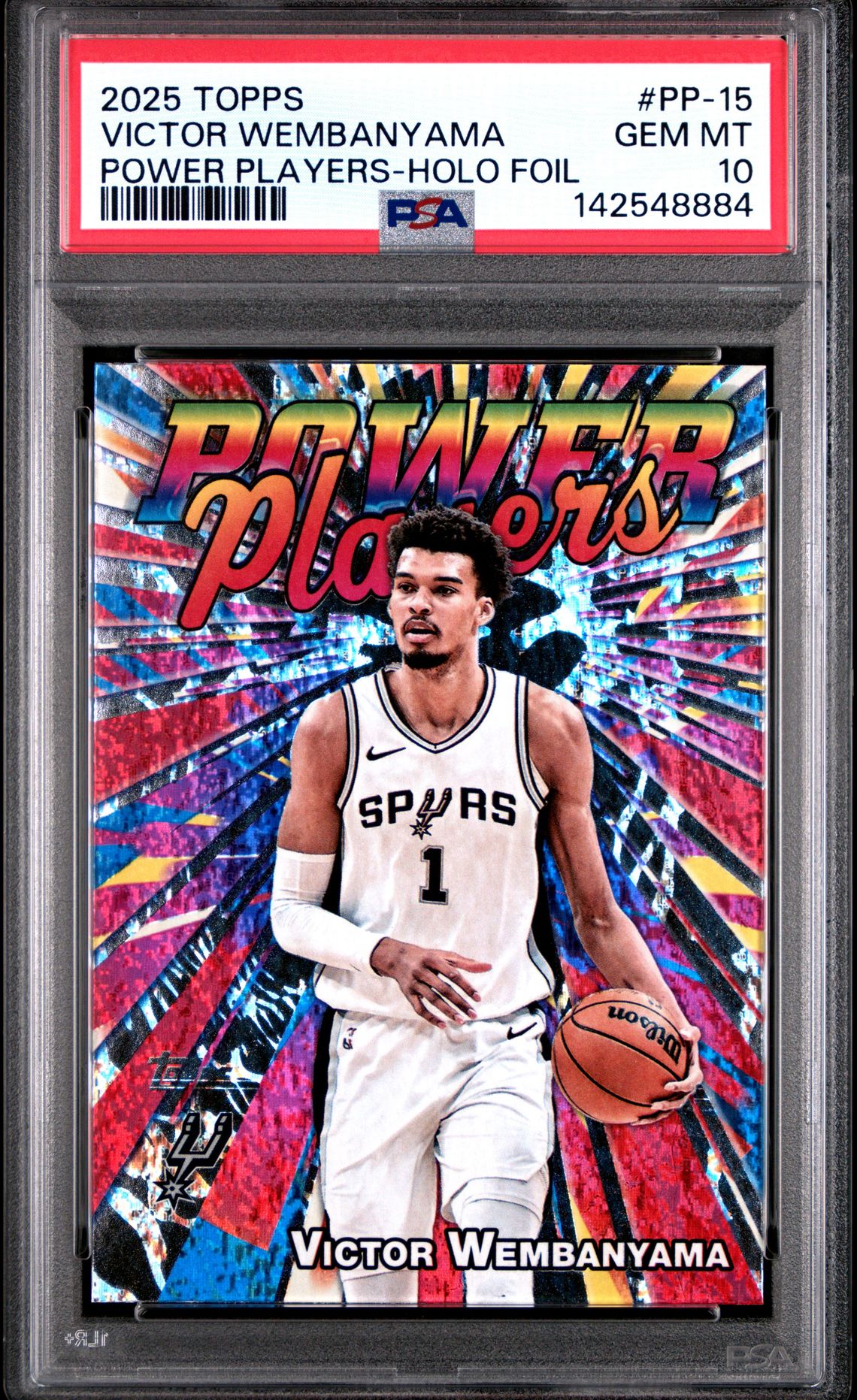 2025 Topps Power Players Victor Wembanyama #Pp-15 (Power Players-Holo Foil) Gem Mt 10 front