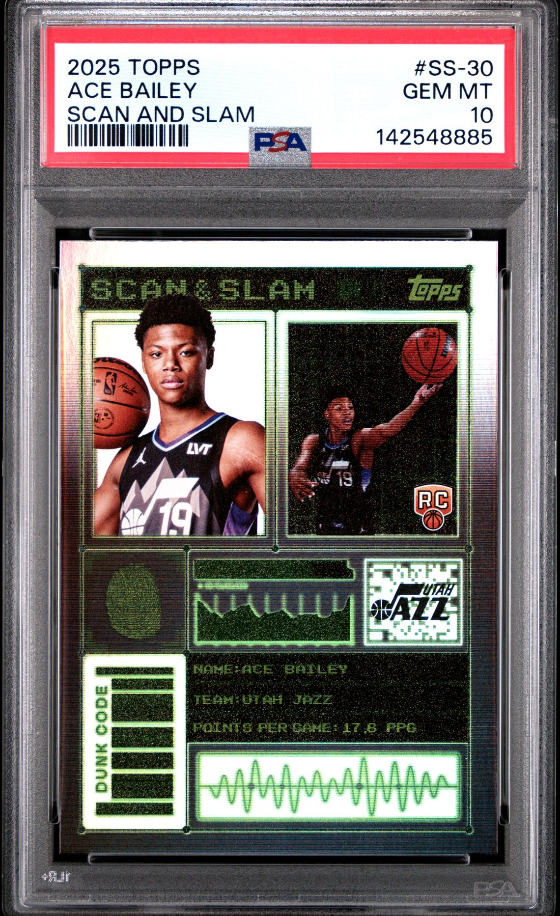 2025 Topps Scan And Slam Ace Bailey #Ss-30 Gem Mt 10 front