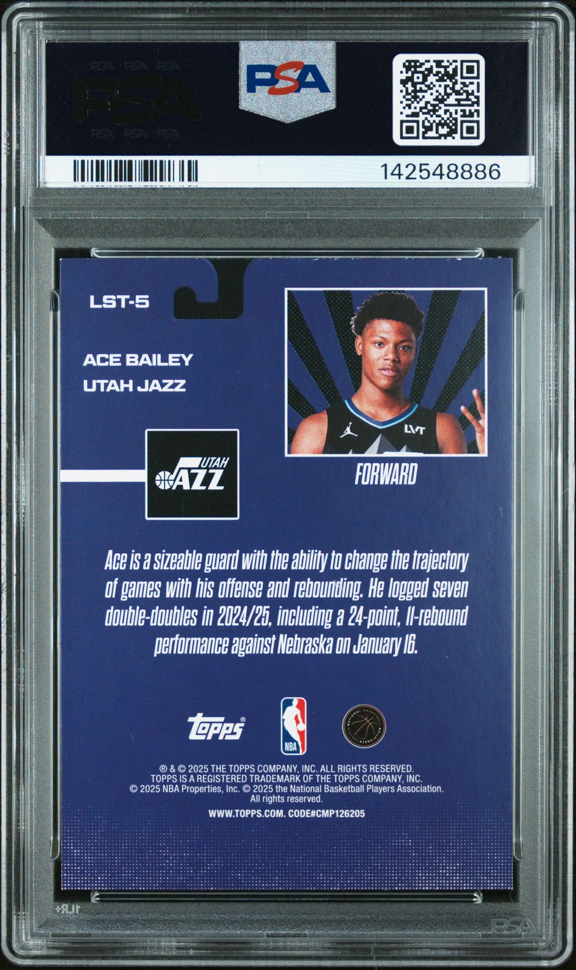 2025 Topps Limited Stock Legends Ace Bailey #Lst-5 Nm-Mt 8 back