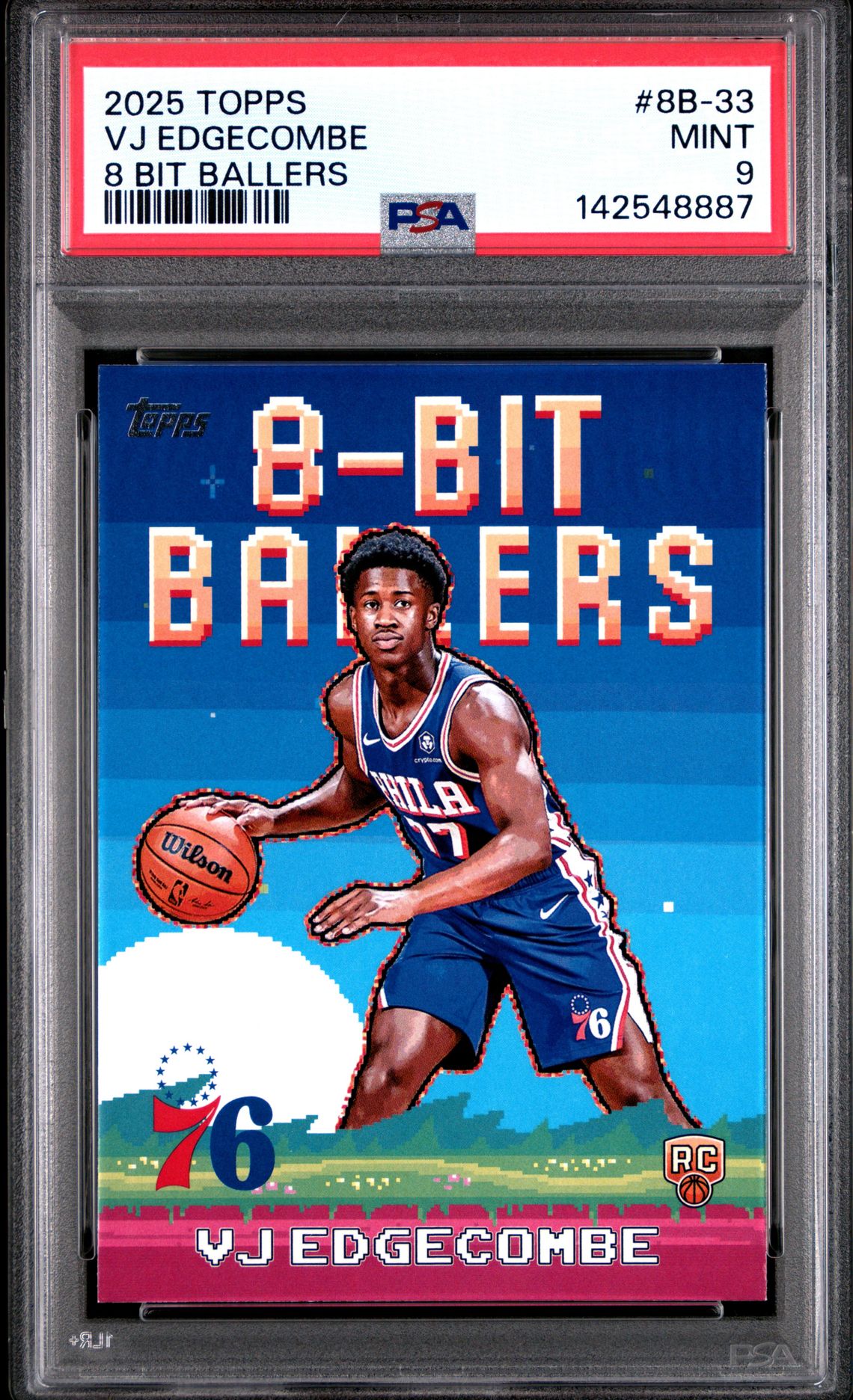 2025 Topps 8 Bit Ballers Vj Edgecombe #8B-33 Mint 9 front