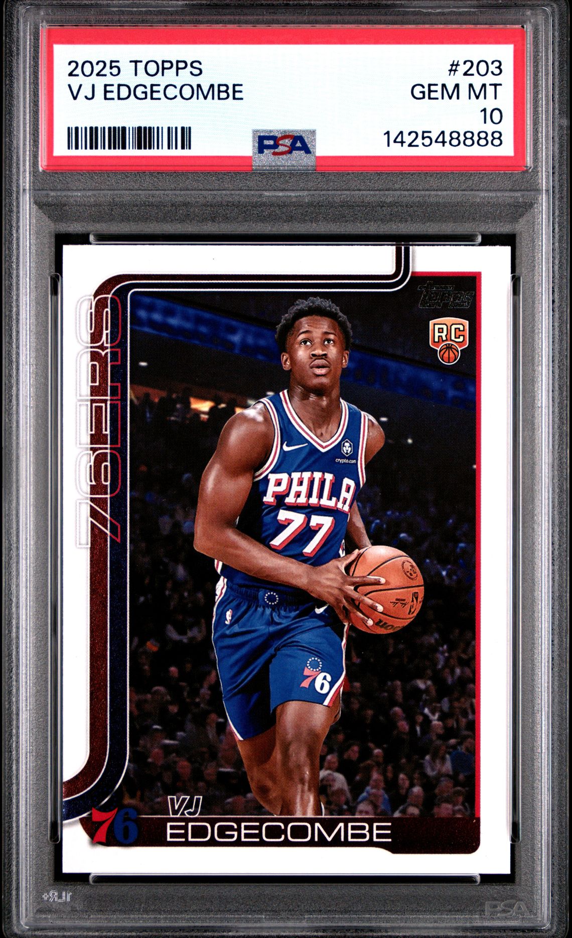 2025 Topps Vj Edgecombe #203 Gem Mt 10 front