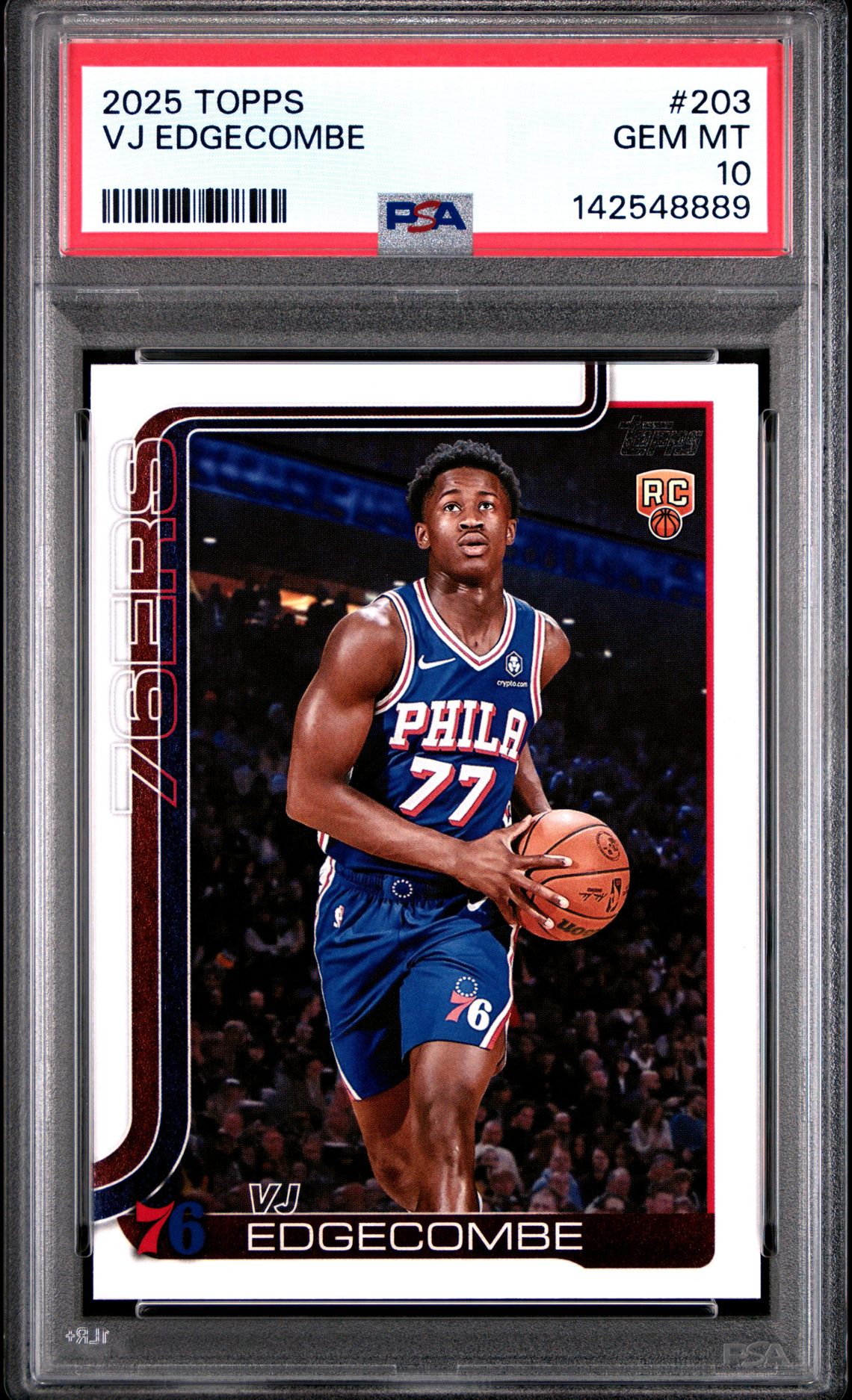 2025 Topps Vj Edgecombe #203 Gem Mt 10 front