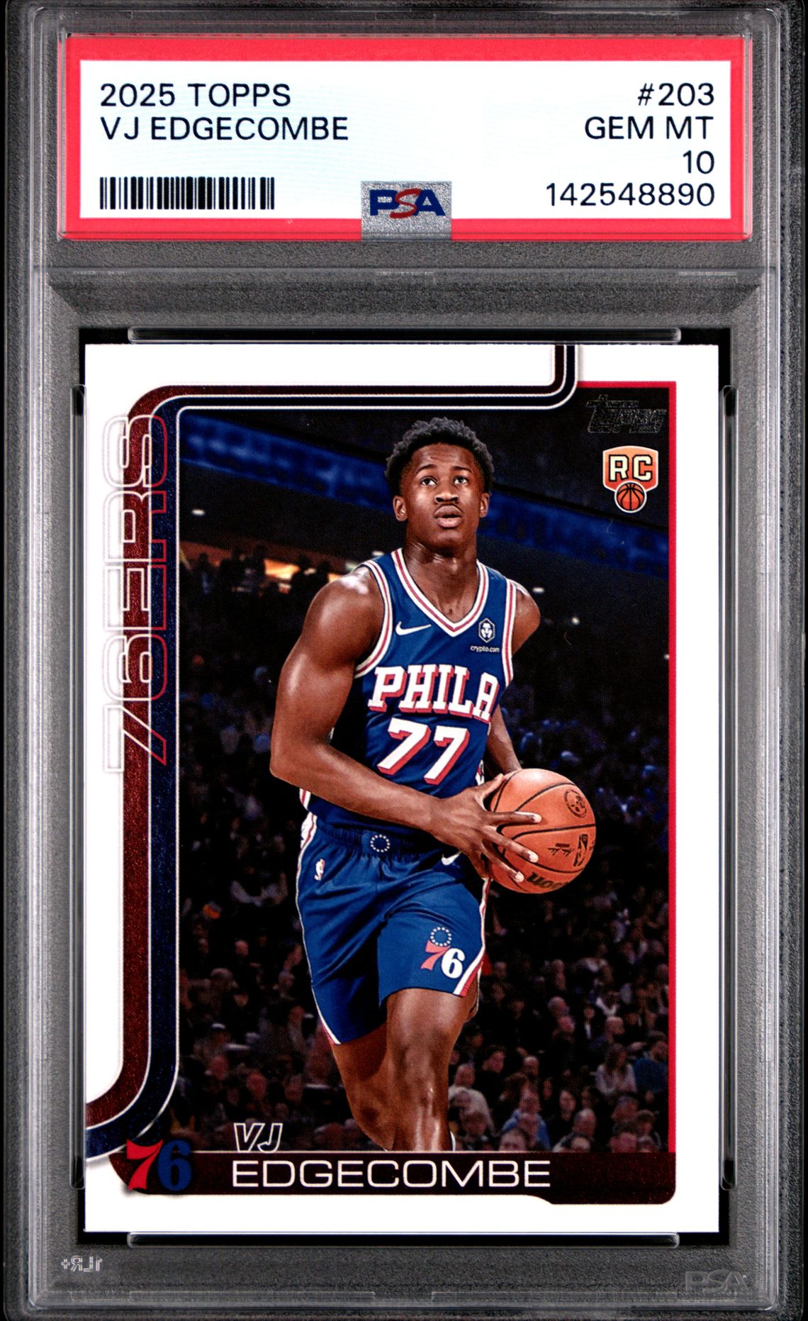 2025 Topps Vj Edgecombe #203 Gem Mt 10 front