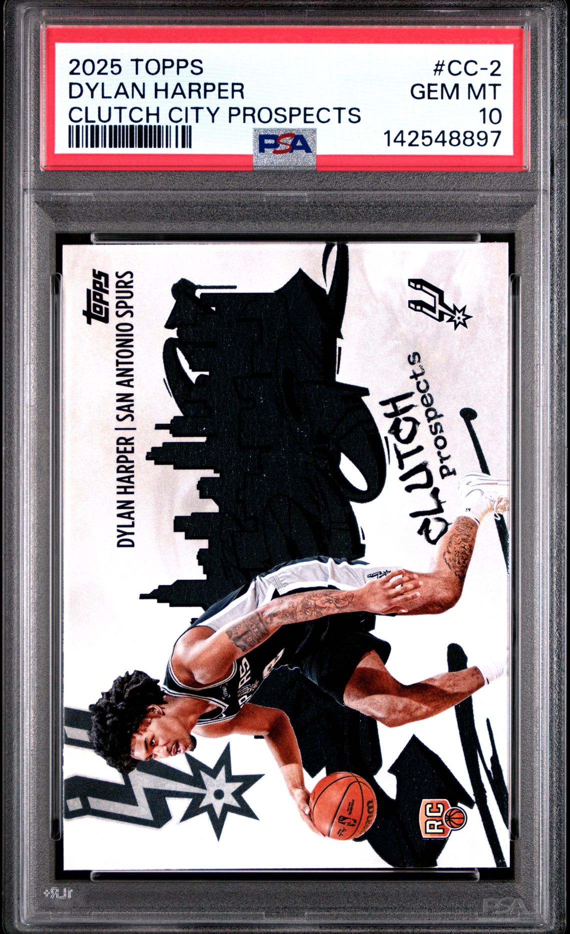 2025 Topps Clutch City Prospects Dylan Harper #Cc-2 Gem Mt 10 front