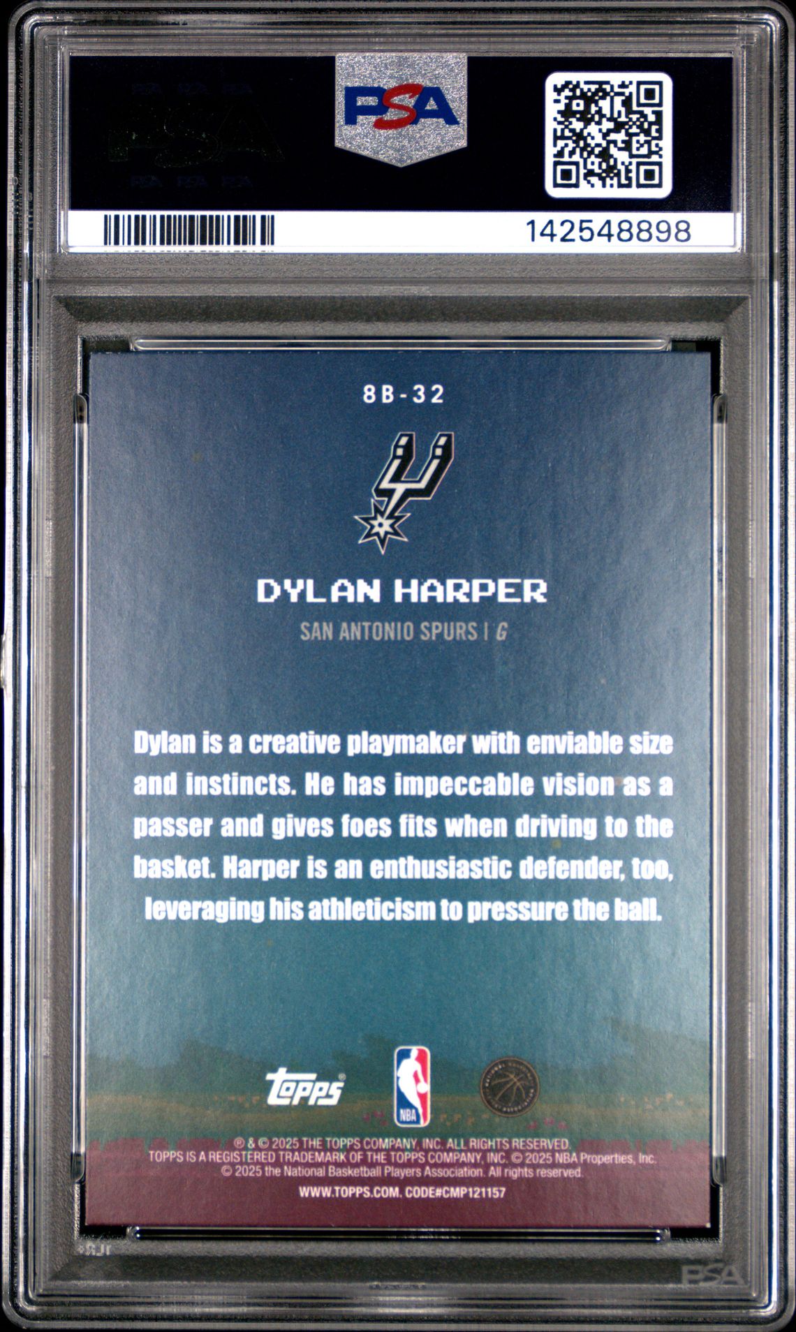 2025 Topps 8 Bit Ballers Dylan Harper #8B-32 Mint 9 back