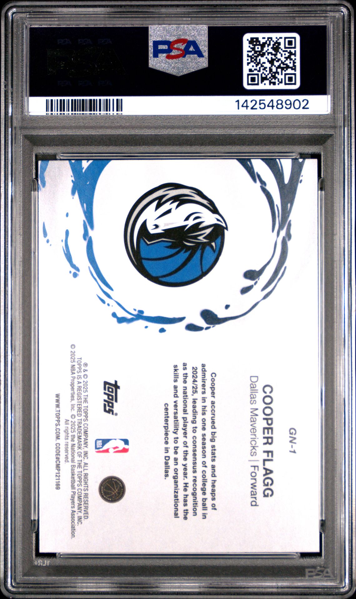 2025 Topps Generation Now Cooper Flagg #Gn-1 Nm-Mt 8 back