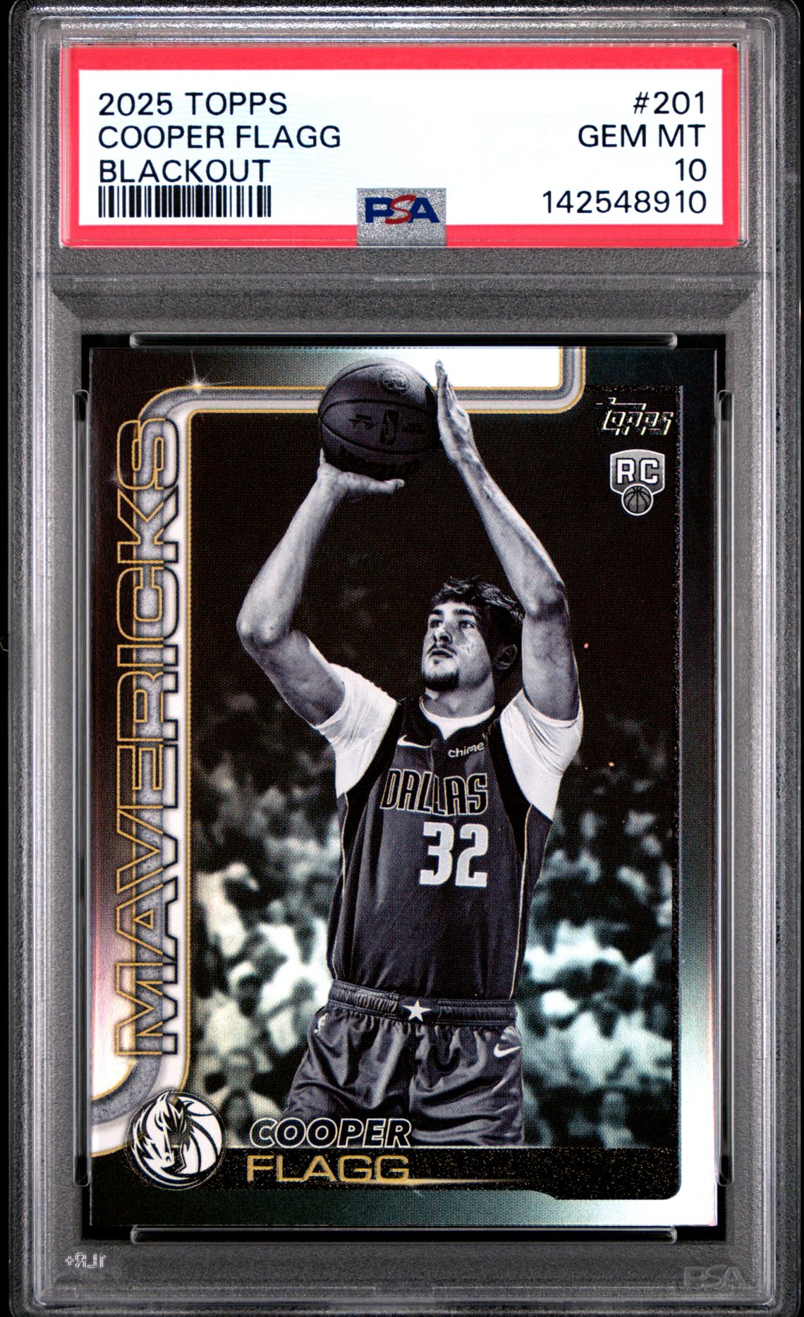 2025 Topps Cooper Flagg #201 (Blackout) Gem Mt 10 front