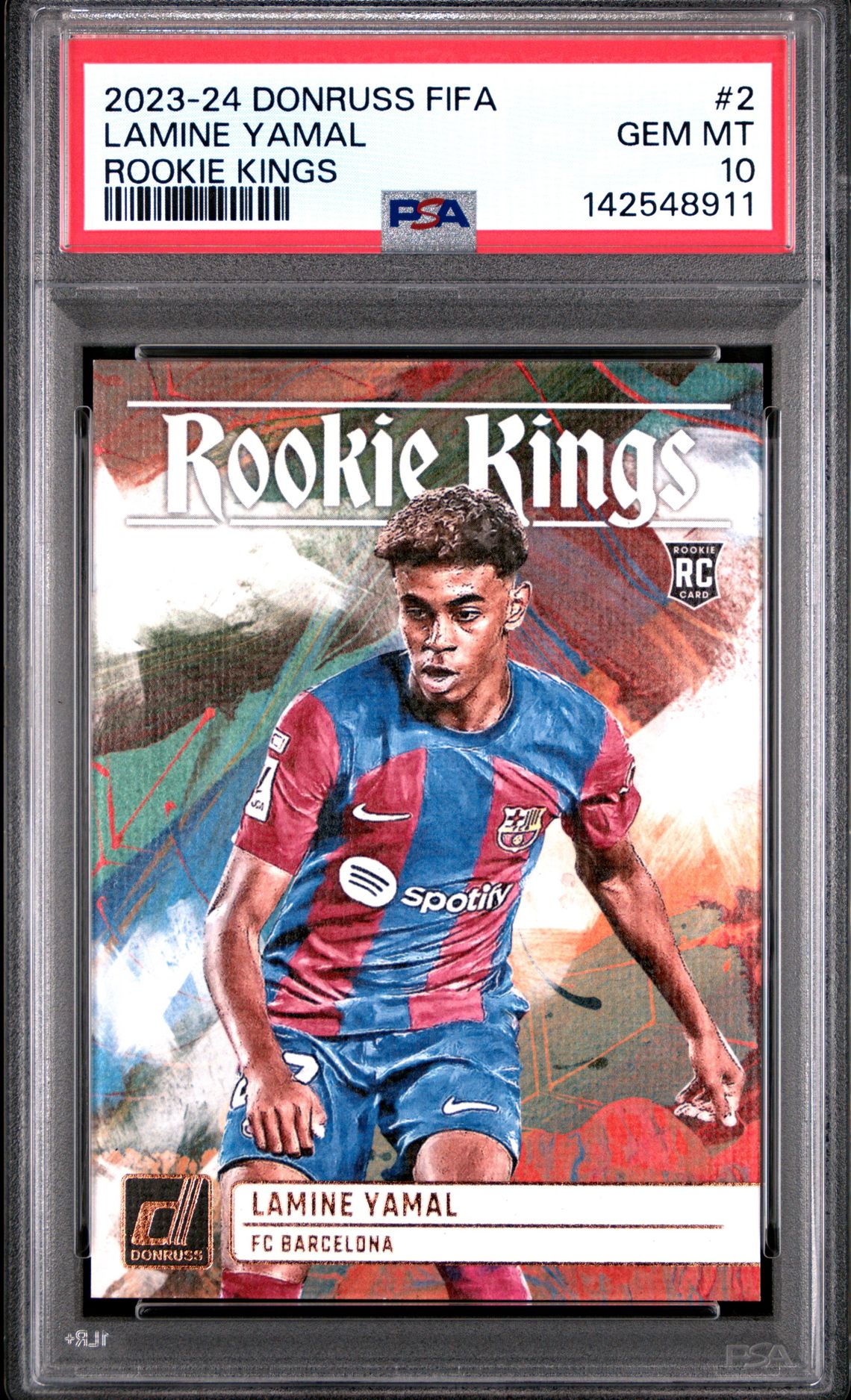 2023-24 Panini Donruss Fifa Rookie Kings Lamine Yamal #2 Gem Mt 10 front