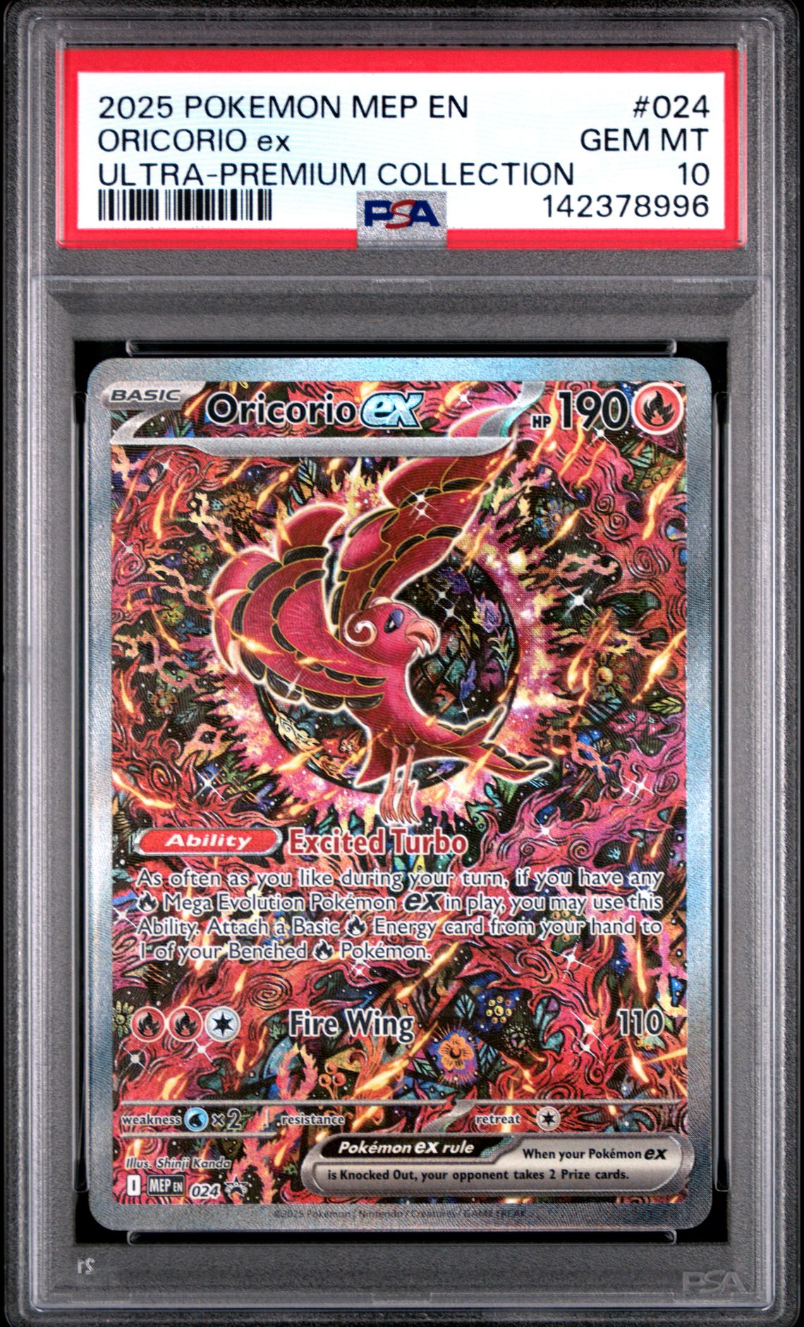 2025 Pokemon Mep En-Me Black Star Promo Oricorio Ex #024 (Ultra-Premium Collection) Gem Mt 10 front