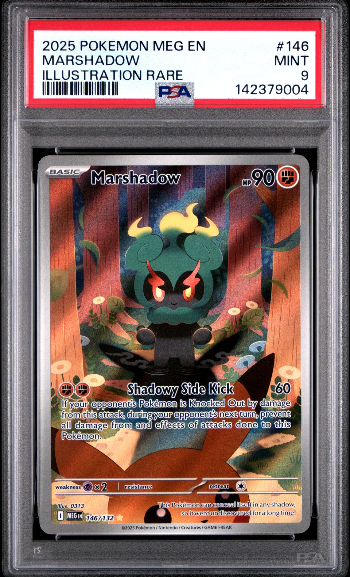2025 Pokemon Meg En-Mega Evolution Marshadow #146 (Illustration Rare) Mint 9 front