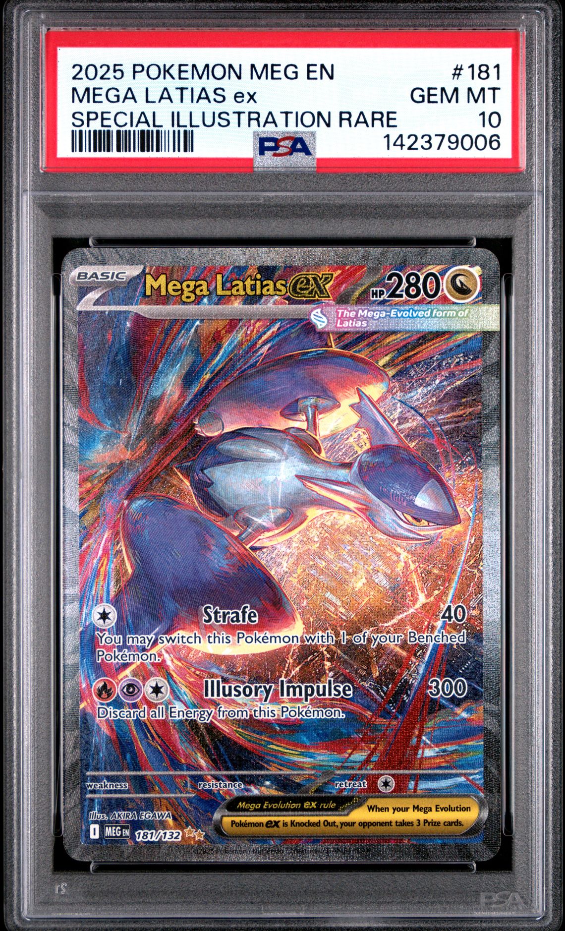 2025 Pokemon Meg En-Mega Evolution Mega Latias Ex #181 (Special Illustration Rare) Gem Mt 10 front