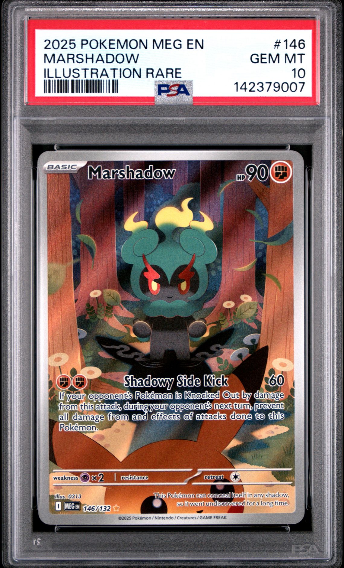 2025 Pokemon Meg En-Mega Evolution Marshadow #146 (Illustration Rare) Gem Mt 10 front