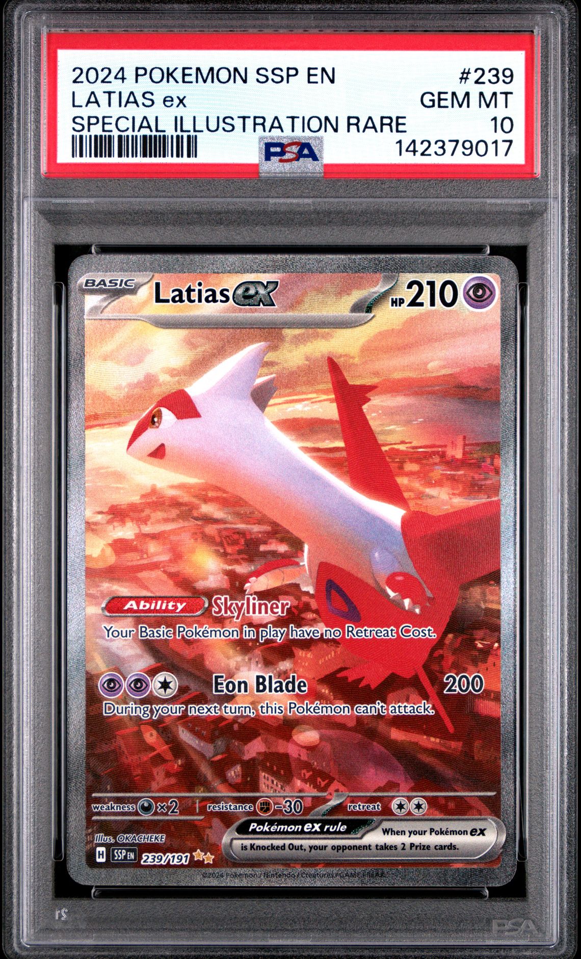 2024 Pokemon Ssp En-Surging Sparks Latias Ex #239 (Special Illustration Rare) Gem Mt 10 front