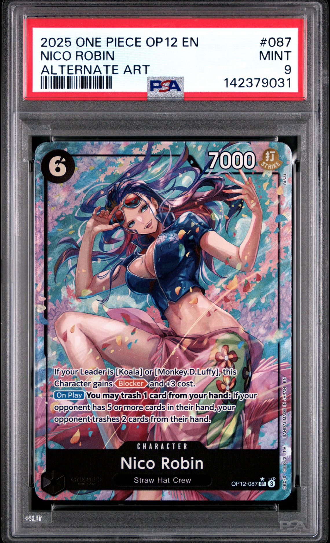 2025 One Piece Op12-Legacy Of The Master Nico Robin #087 (Alternate Art) Mint 9 front