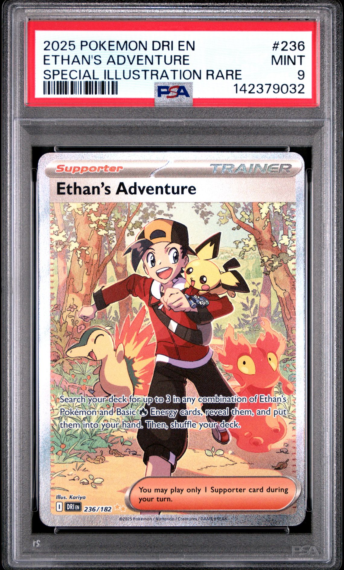 2025 Pokemon Dri En-Destined Rivals Ethan's Adventure #236 (Special Illustration Rare) Mint 9 front