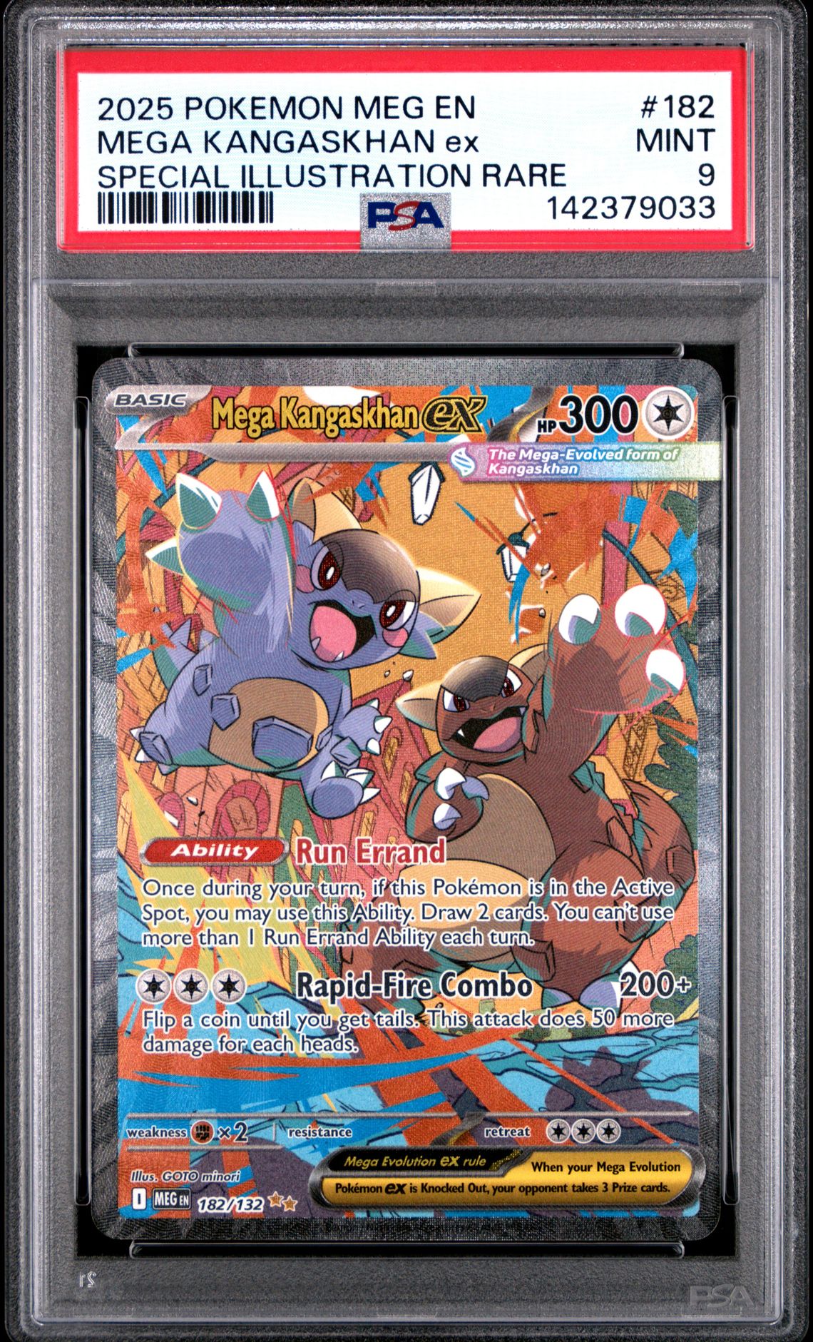 2025 Pokemon Meg En-Mega Evolution Mega Kangaskhan Ex #182 (Special Illustration Rare) Mint 9 front